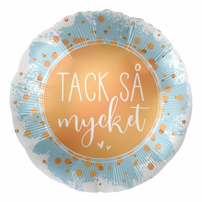 Folieballong Tack så Mycket Guld/Blå