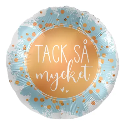 Folieballong Tack så Mycket Guld/Blå