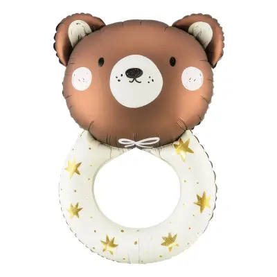 Folieballong Teddybjörn Skallra