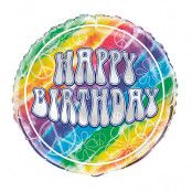 Folieballong Tie Dye Happy Birthday