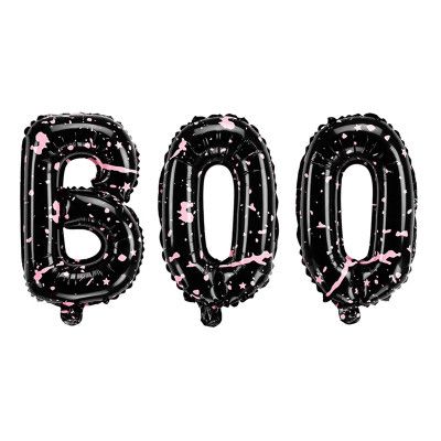 Folieballonger BOO Svart/Rosa