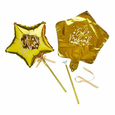 Folieballonger Eid Mubarak På Pinne