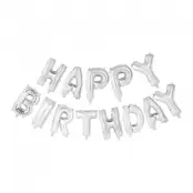 Folieballonger färdigt kit HAPPY BIRTHDAY - silver 41 cm
