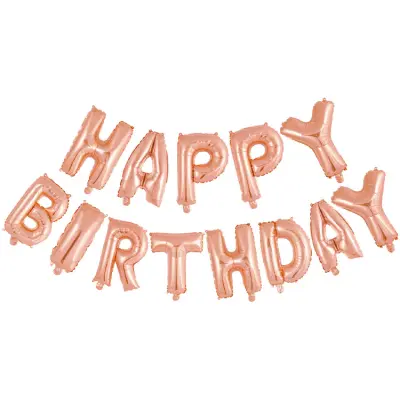 Folieballonger Happy Birthday Roséguld