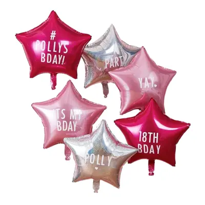 Folieballonger med Personliga Klistermärken - 6-pack