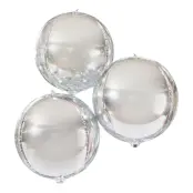 Folieballonger Orbz Silver - 3-pack