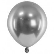 Glossy Ballong Silver 12cm 50-pack