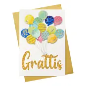 Gratulationskort Ballong Grattis