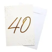 Gratulationskort Guld 40 med Kuvert