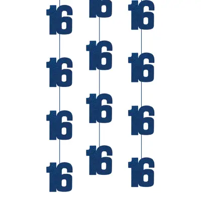 Hängande Dekorationer 16 Blå - 6-pack