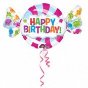 Heliumballon Happy Birthday - karamell 101 cm