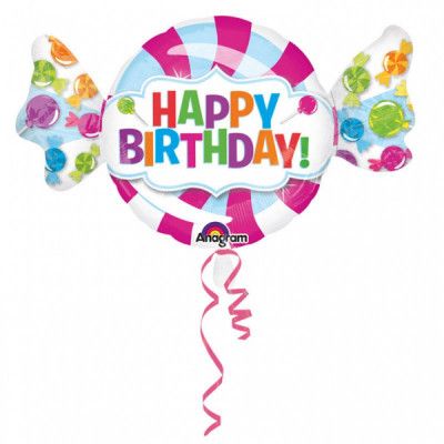 Heliumballon Happy Birthday - karamell 101 cm