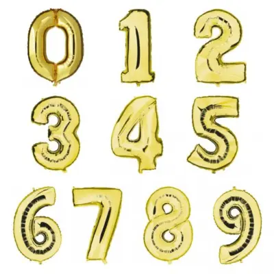 Heliumballong siffra guld - 102 cm Siffra 6