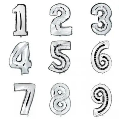 Heliumballong siffra silver - 102 cm Siffra 0