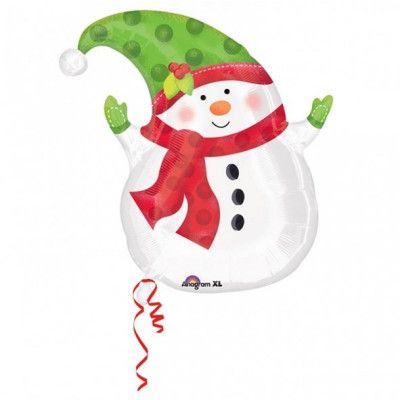Heliumballong snögubben formad