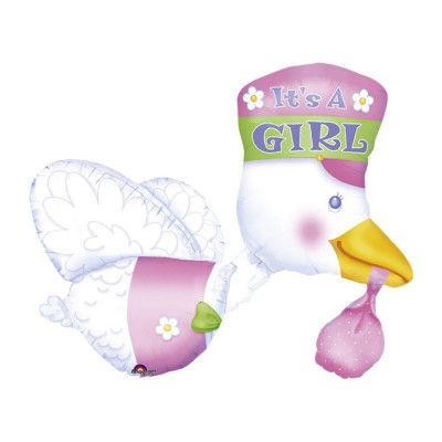 Heliumballong Stork It's A Girl