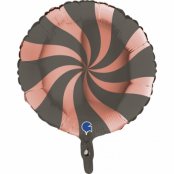 Heliumballong Swirly roseguld och mörkgrå