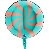 Heliumballong Swirly roseguld och turkos