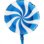 Heliumballong Swirly vit och blå