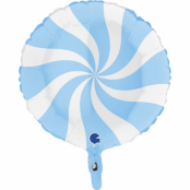 Heliumballong Swirly vit och pastell-blå