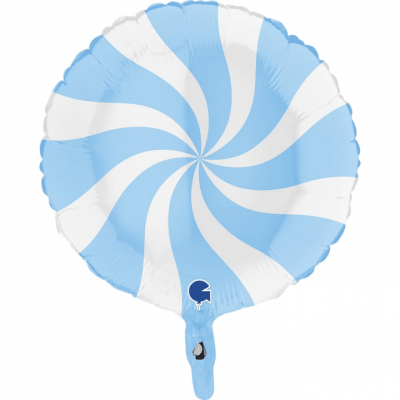 Heliumballong Swirly vit och pastell-blå