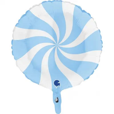 Heliumballong Swirly vit och pastell-blå
