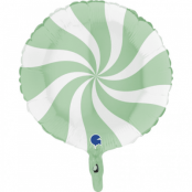 Heliumballong Swirly vit och pastell-grön