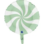Heliumballong Swirly vit och pastell-grön