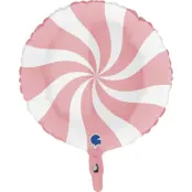 Heliumballong Swirly vit och pastell-rosa