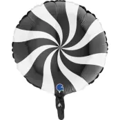 Heliumballong Swirly vit och svart