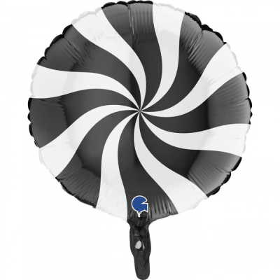 Heliumballong Swirly vit och svart
