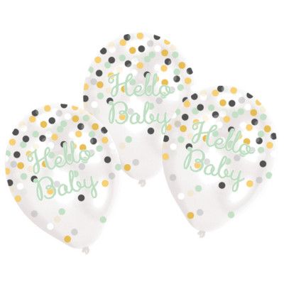 Hello Baby Konfettiballonger 6-pack