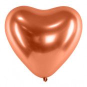 Hjärtballonger Krom Koppar - 25-pack