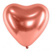 Hjärtballonger Krom Roséguld - 100-pack