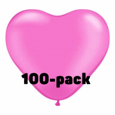 Hjärtballonger Rosa - 100-pack