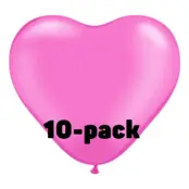 Hjärtballonger Rosa - 10-pack
