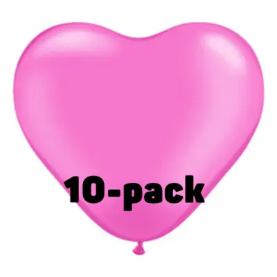 Hjärtballonger Rosa - 10-pack