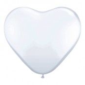 Hjärtballonger Vita - 50-pack
