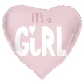 Hjärtformad Ballong It's a Girl 45cm