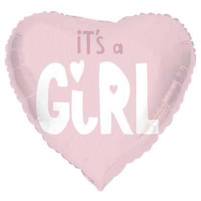 Hjärtformad Ballong It's a Girl 45cm