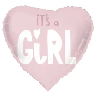 Hjärtformad Ballong It's a Girl 45cm