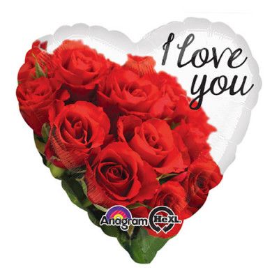 I Love You Rosor Folieballong