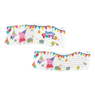 Inbjudningskort Greta Gris™ Peppa’s Party - 6-pack