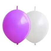 Kedjeballonger Rosa/Vita - 10-pack
