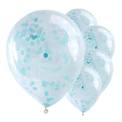 Konfettiballonger Blå Konfetti - 5-pack