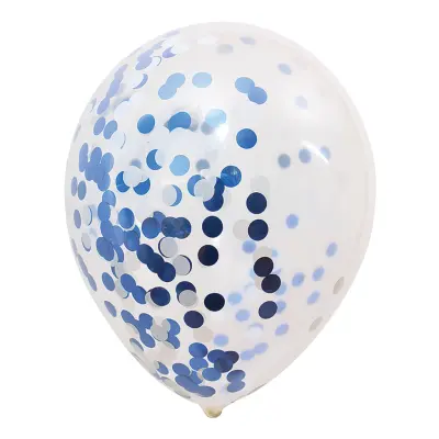 Konfettiballonger Blå/Vit - 5-pack