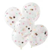Konfettiballonger Blommor - 5-pack