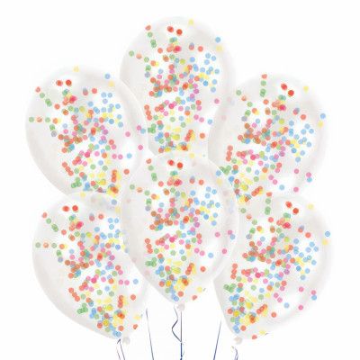 Konfettiballonger Flerfärgad - 6-pack