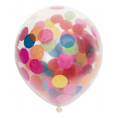 Konfettiballonger Flerfärgad - 6-pack