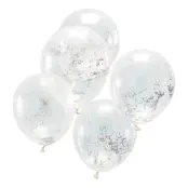 Konfettiballonger Glitter Holografisk - 5-pack